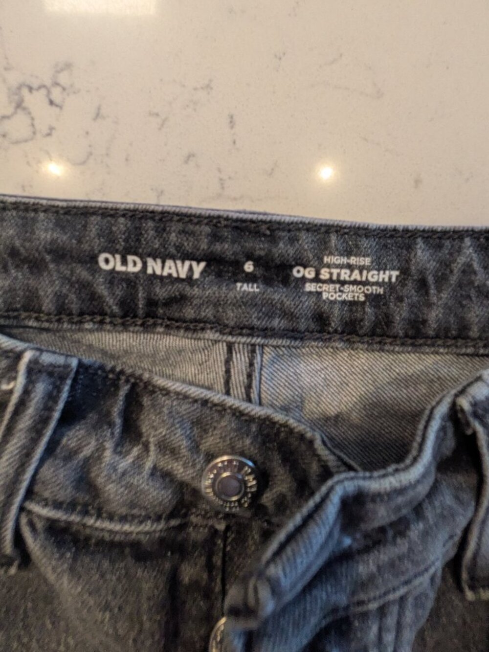 Old Navy High-Rise OG Straight Jeans Soft Black Size 6T